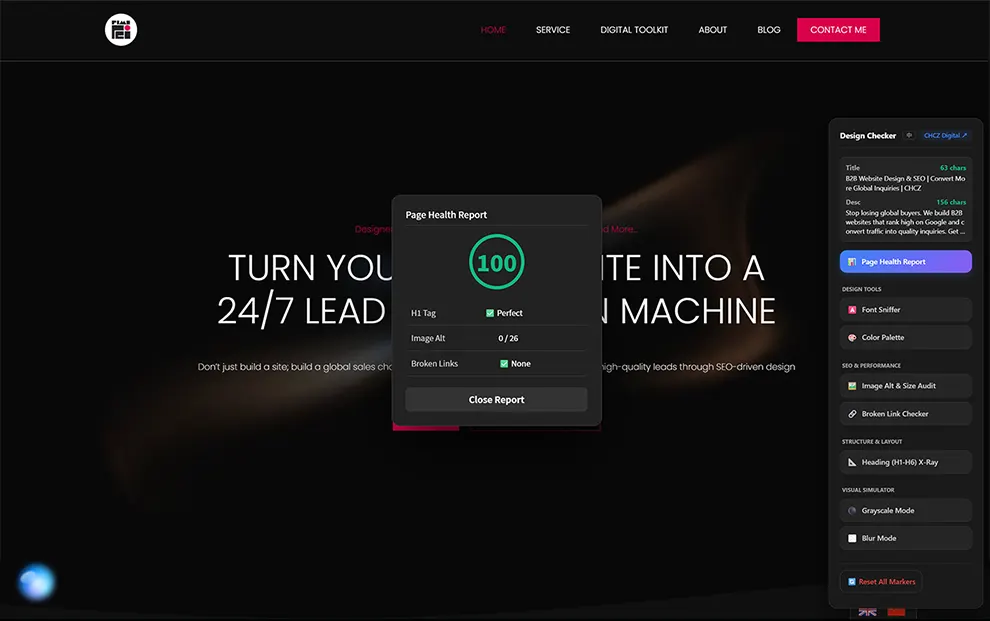chcz design checker page health report
