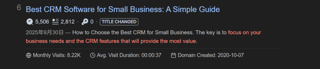 CRM 搜索查询的 SEO 与 GEO 比较