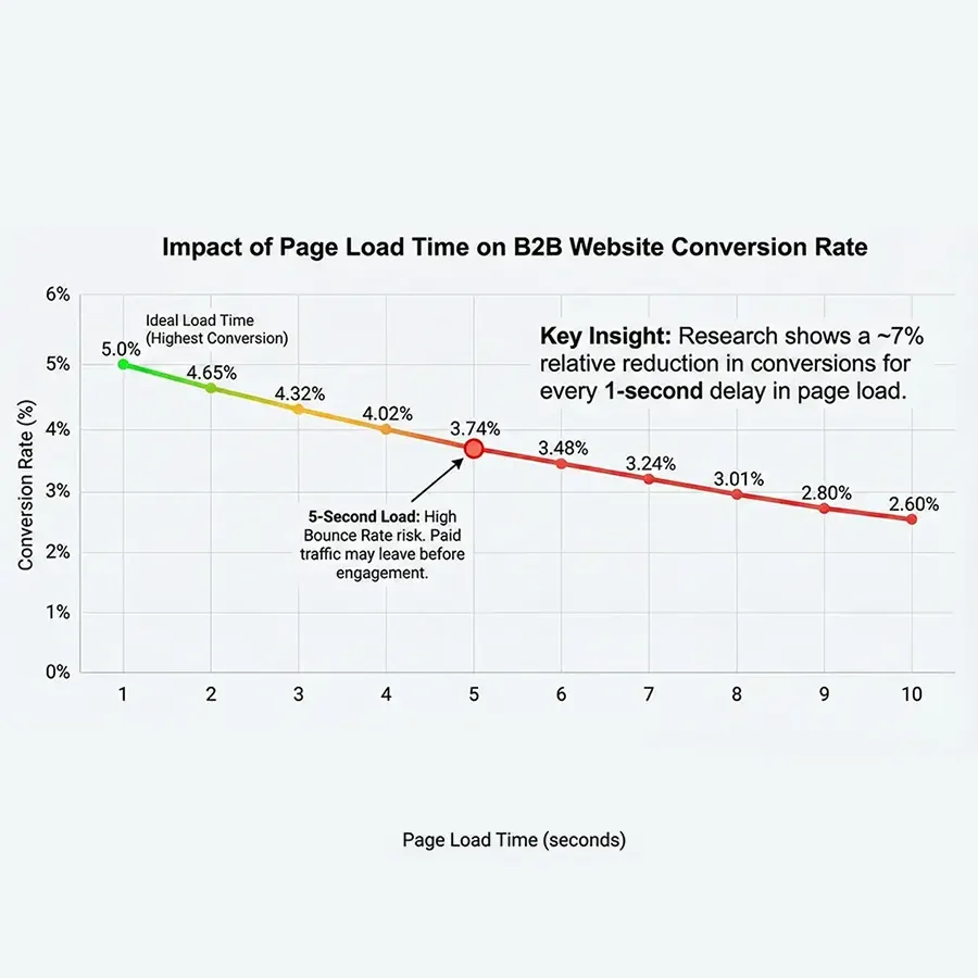 impact of page load time on b2b website conversion rate